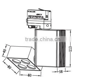 4X1W led manufacturer adjustable LED spotlight for three-phase busbars