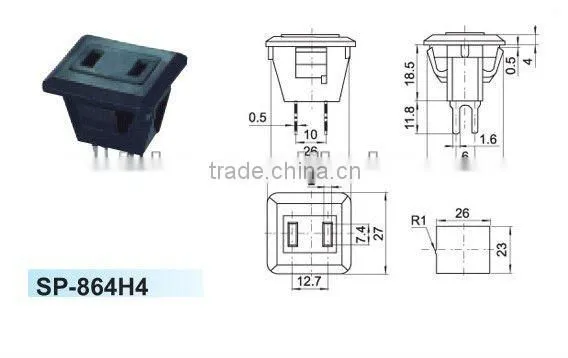10A 250V female power socket gsm with two pins