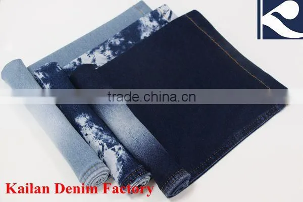 KC-834-12T 340g Twill Terry Indigo Black Knitted Denim Fabric