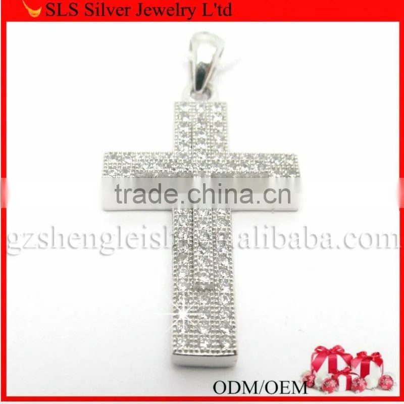 fashion cross pendant silver plated