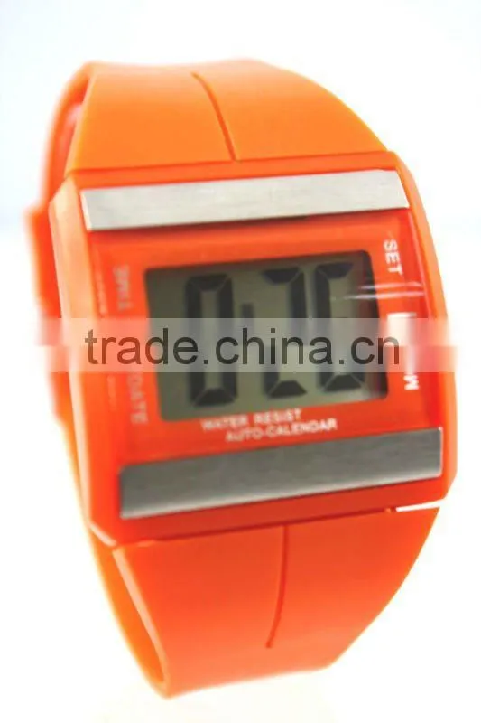 LP639 Digital movt LCD plastic PU strap water resistance watch promotional gift watch