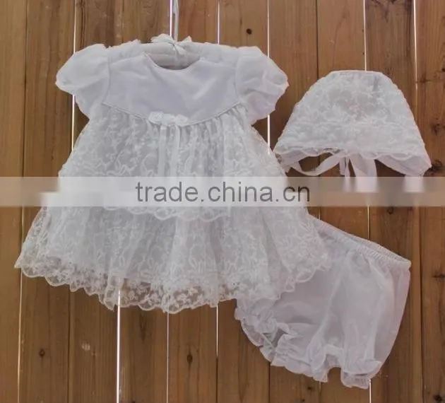 2015 Cute Baby Girl Summer Dress Infant Girls Broken Flower With Pearls Necklace
