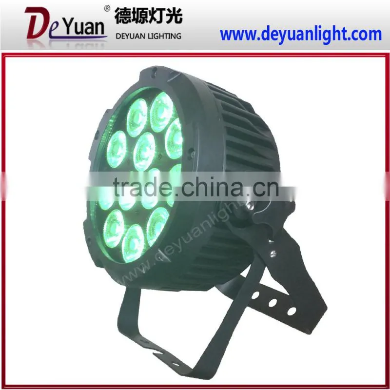 12pcs 12w Outdoor par led par 64 rgbwa uv led par light dmx stage lighting