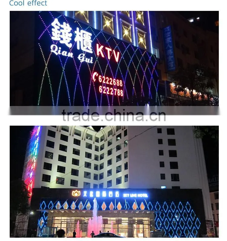 colorful intelligent pixel led curtain wall light
