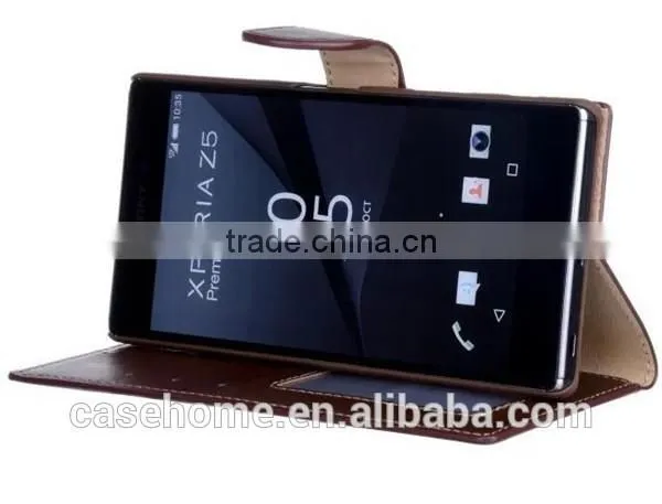Shockproof Flip Cover for Sony Xperia Z5 Plus Wallet Leather Case