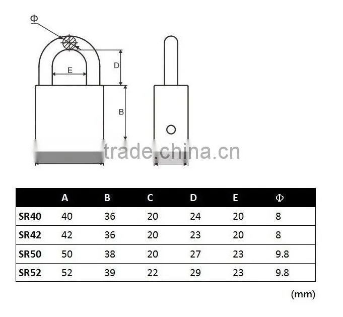 rekeyable interchangeable cylinder double steel ball locking square brass padlock