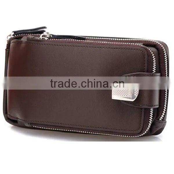 2014 high end men mobile phone wallet case leather cell phone wallet