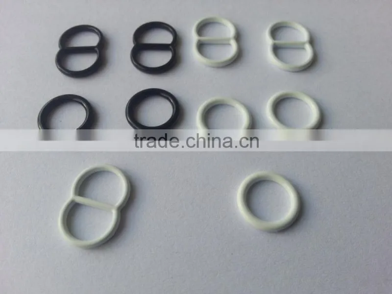 8mm Zinc Alloy material Slider N Ring in Sprayed white/black color For Bra and Swimming Wear -- M1767