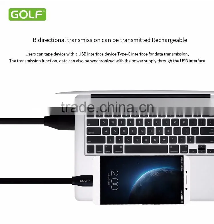 Golf 1M Type-C USB Sync Cable For Xiaomi 4C 2.1A Fast Charging Double Sided Type-C USB Data Sync Cable For Letv Macbook TB-0421