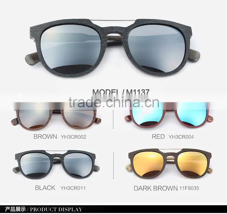 OEM Sunglasses Wooden Aceatate Sunglasses Oem Sunglasses with Metal Bridge