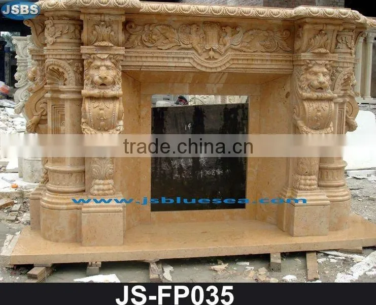 Marble Fireplace with Lion face JS-FP010Y- more photos for chosing!