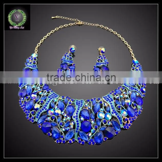 rending hot products Crystal jewellery blue women accessories KHK719