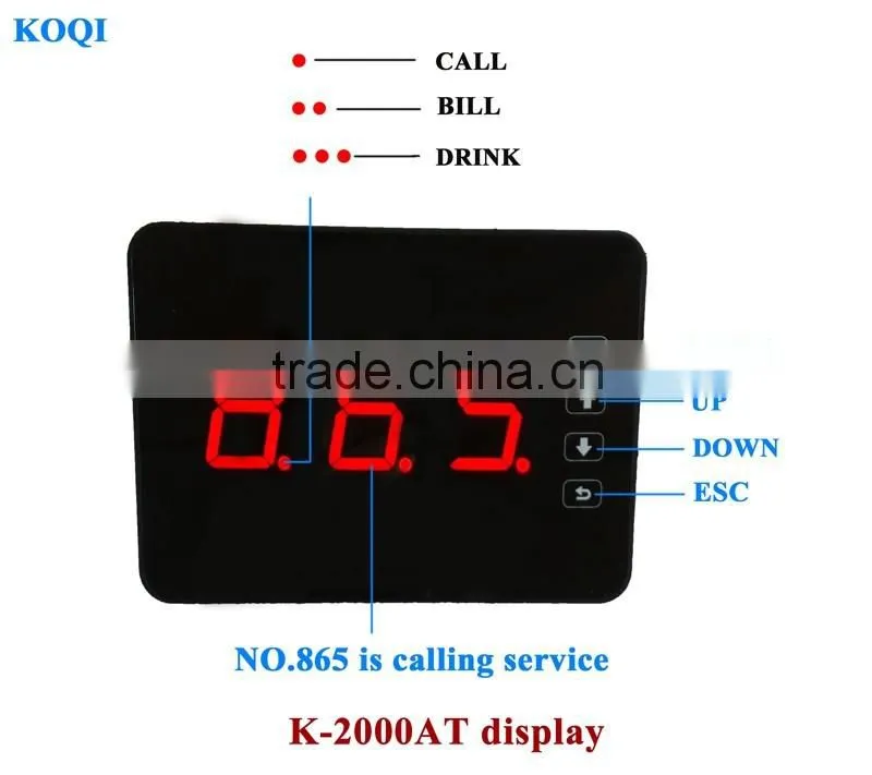 Restaurant transmitter and receiver wireless pager system K-2000AT+H3
