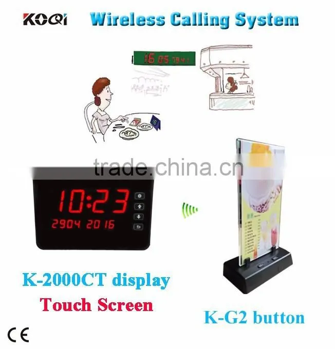 Restaurant Waiter Service Call Buzzer System With Menu Holder Equipment CE Passed 433.92MHZ
