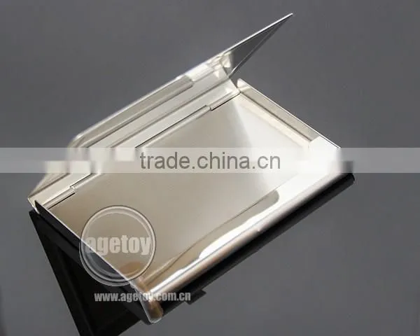 High Quality Pocket Business Card Holder Stainless Steel Plated Silver Concavity Metal Blank Card Case