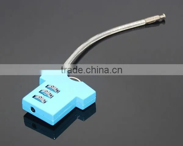 Steel Wire Resettable 3 Digit Combination Travel Luggage Suitcase Padlock Alloy T-shirt Metal Digital Locker Lock