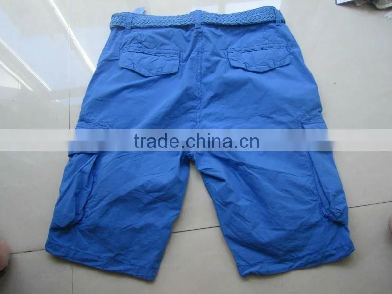 2012 100% cotton cargo short pant for mens with belt