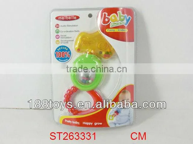 plastic funny toy baby rattle set