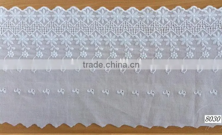 Durable professional designer cotton lace trim embroidery