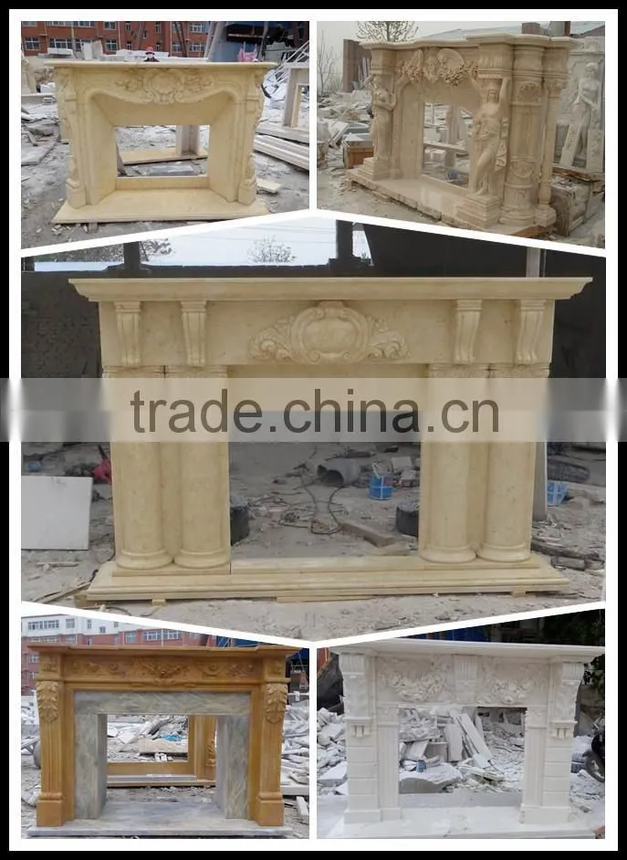 French Style Cheao White Marble Indoor Used Fireplace Mantel Shelf