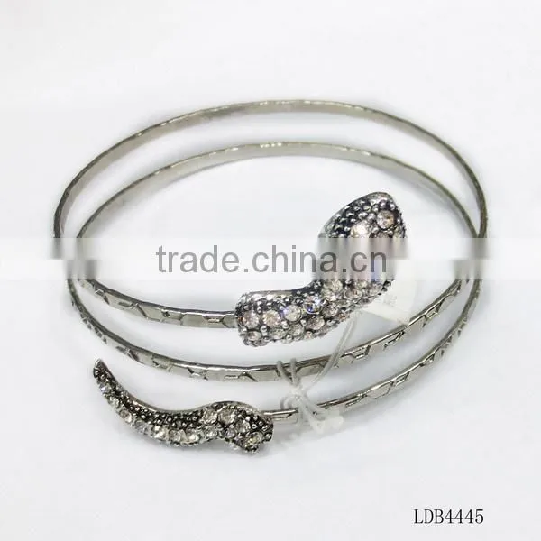 Silver stripe bangles rhinestone snake head bracelet alibaba website