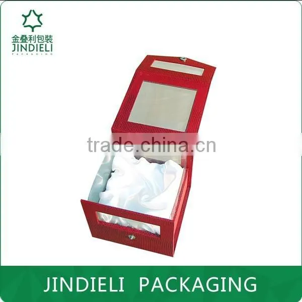 lovely red gift box packaging with pvc window