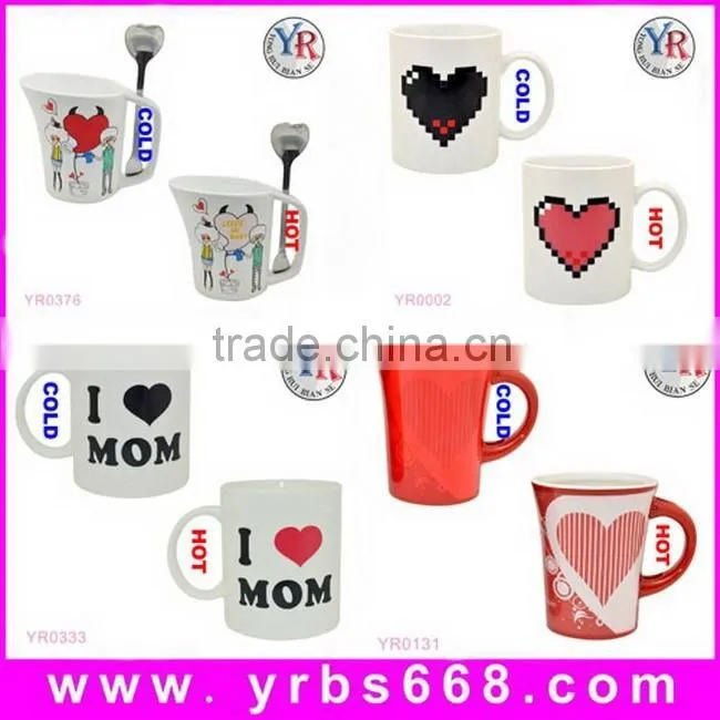 Promotion Gift Color Changed Couple Ceramic Fox Mugs
