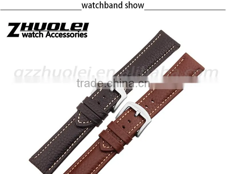 2015 hot fashion grain cowhide leather strap watch 23mm watch strap leather