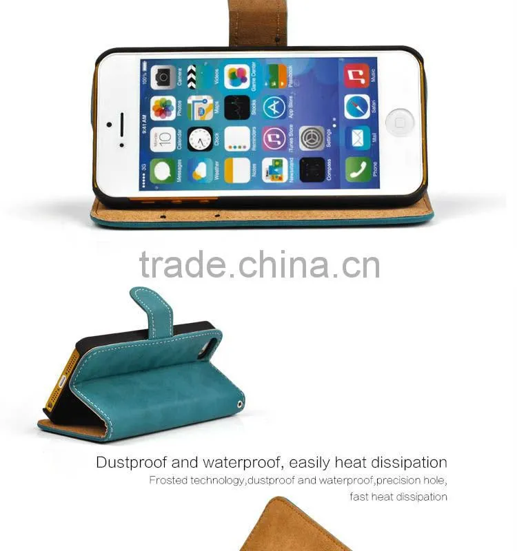 Purple flip leather case for iPhone5S Retro texture!!!