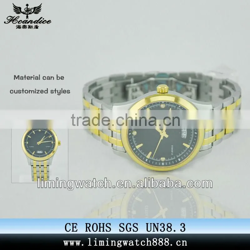 New Titanium Black Stainless Steel Automatic Skeleton Mechanical Men Watch jewel set