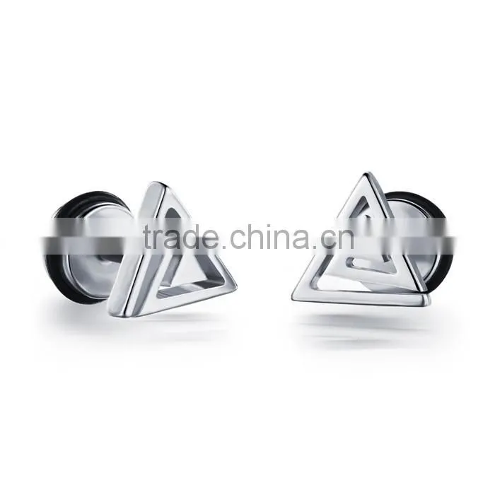stainless steel jewellery triangle fashion 2016 earring men