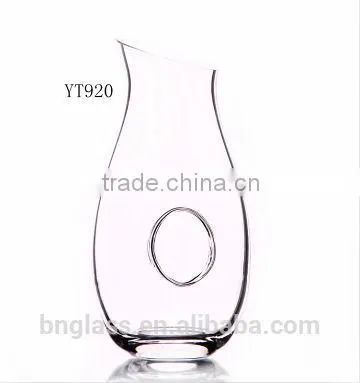 300ML Round clear glass wine decanter with handle