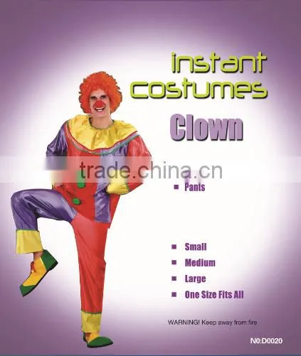 Halloween funny adult men clown fancy dress mascot costume