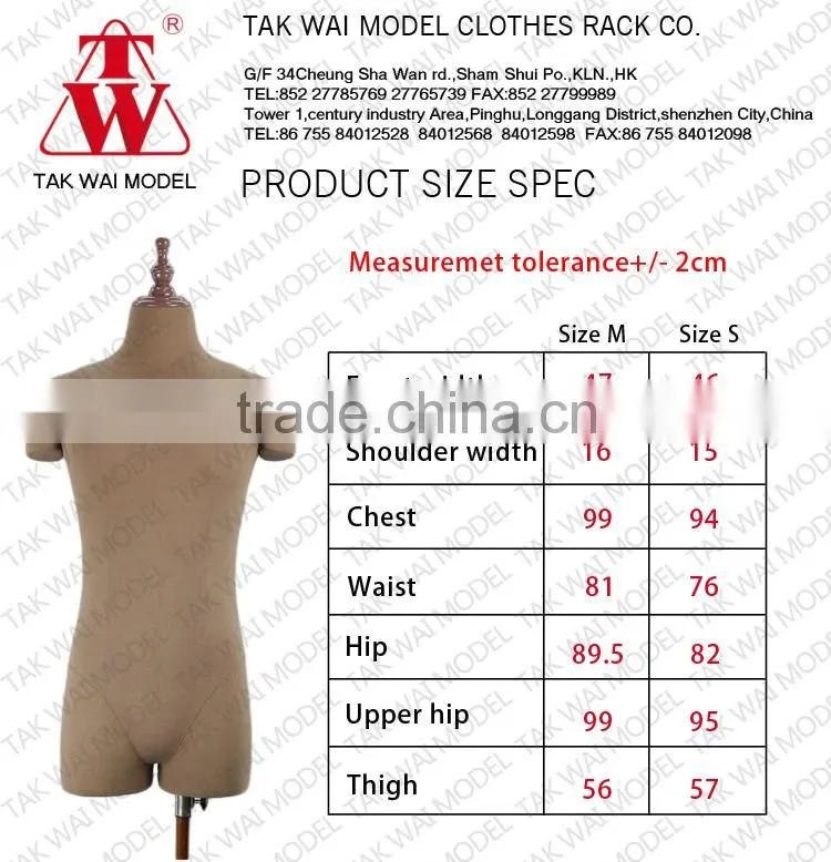 Modern muscle men half model fiberglass garment display mannequins