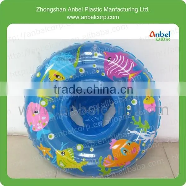 PVC plastic baby float & sitting inflatable seat ring with handles