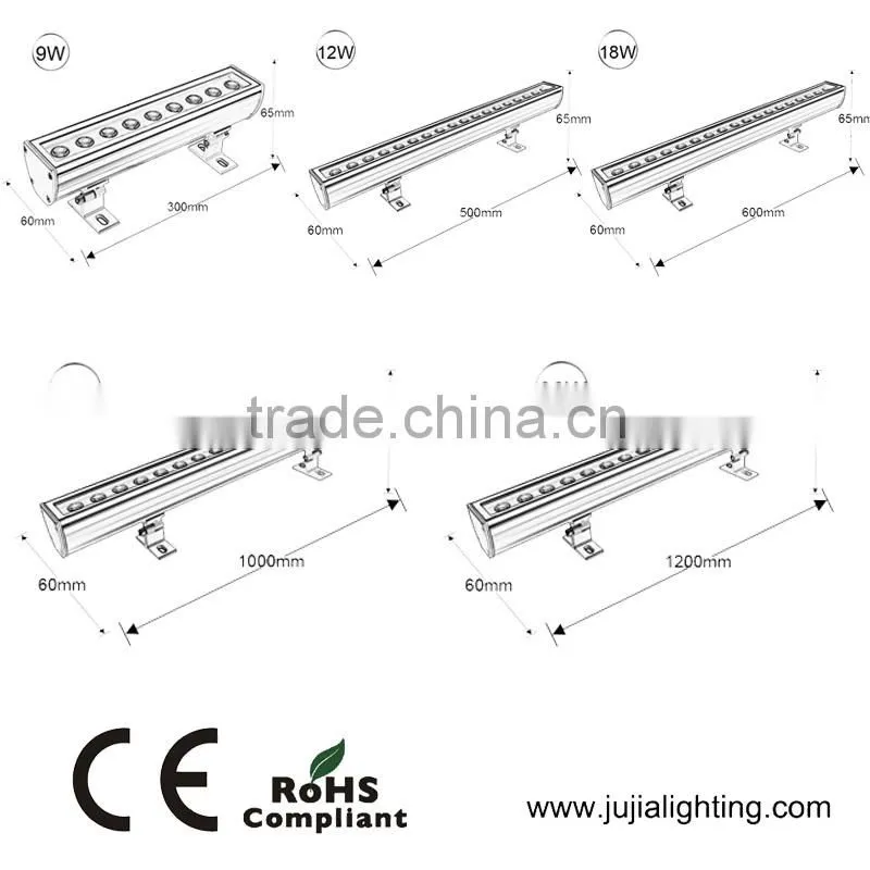 600mm single color/RGB 18pcs*1W led wall washer light led lamp