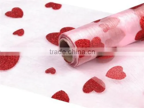 Beautiful Organza Roll With Heart Printed
