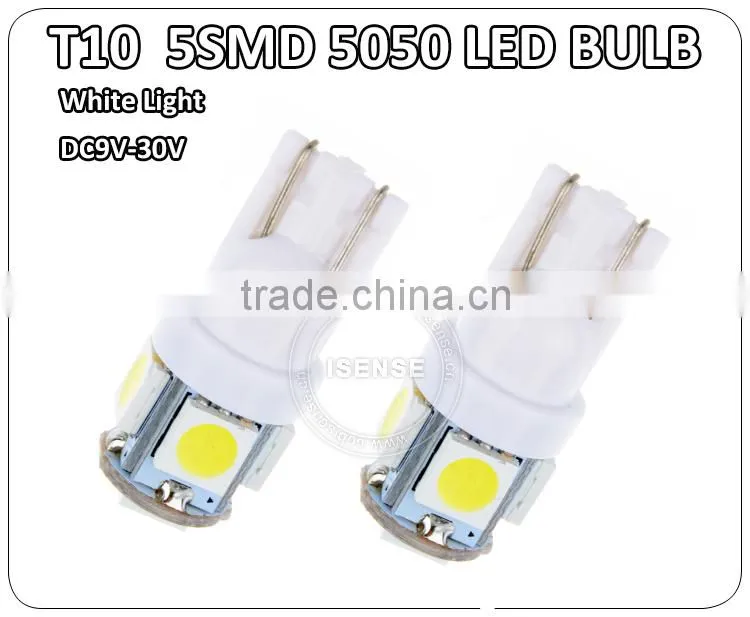 Hot T10 194 168 W5W 5050 5SMD t10 LED Light Indicator Light Bulb t10 led light bulb dimmable