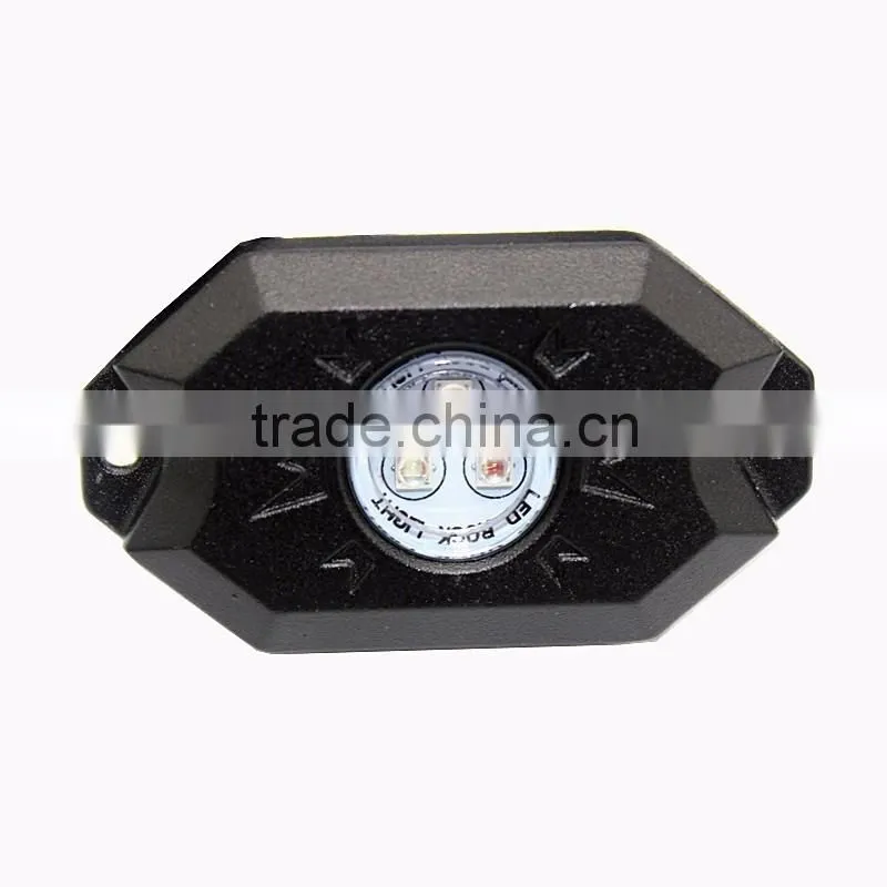 8PCS RGB C-ree LED Rock Light tail Fender Under Under Car Decorative Offroad RGB Light with Bluetooth Controller