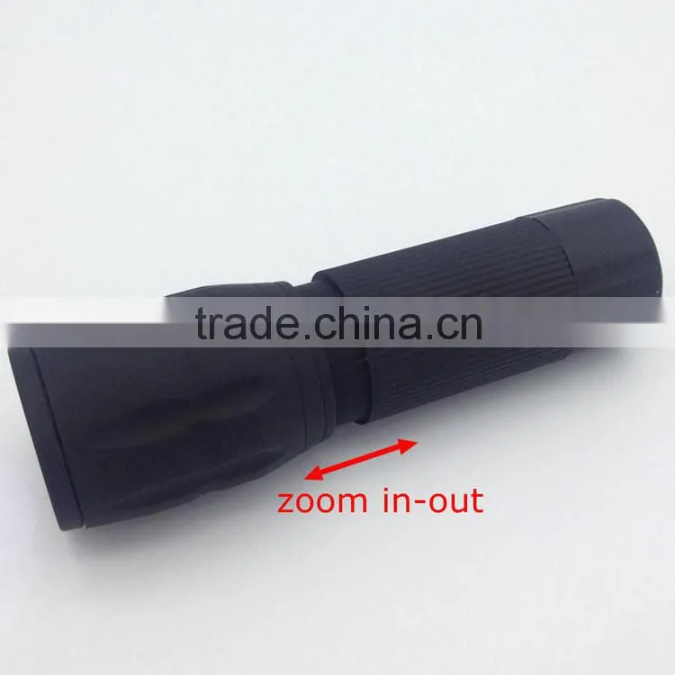 1W powerful led with AAA batteries Zoom flashlight