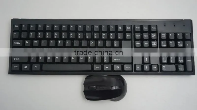 Factory price 2.4g black wireless mouse and keyboard combo