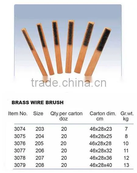 polishing brass wire beech handle brass steel wire brush