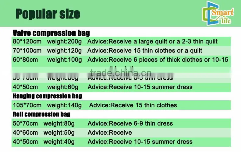 hand rolling compression caky vacuum travel bag
