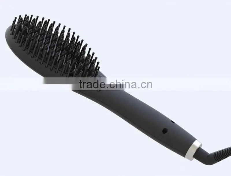 Fast heating electric hair brush , ceramic straightening brush