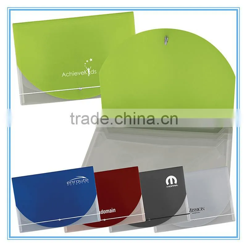 High quality customized plastic file folder with string