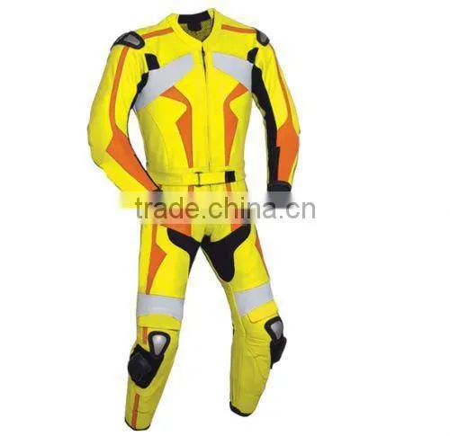 Men 2-Pc Professional Motorcycle Leather Suit