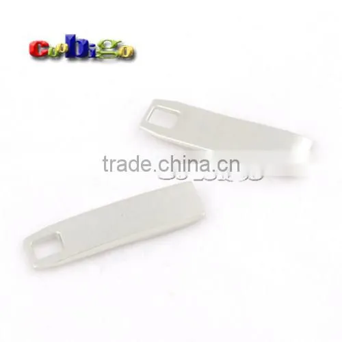 24*6mm Metal Zipper Pull Tap Zinc Alloy Nickle Plated For DIY Zipper Sliders #FLQ159-S