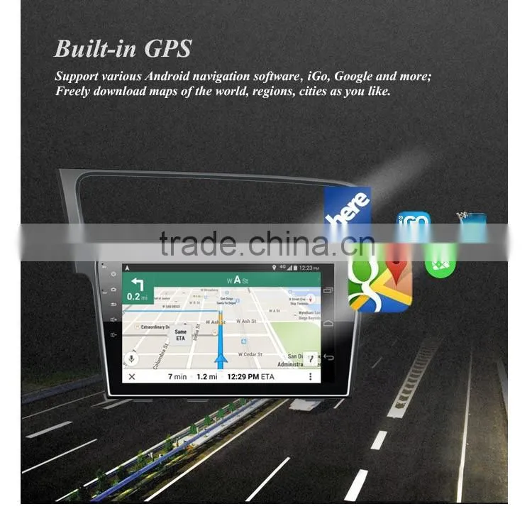 Android 5.1.1 Quad core Car dvd player with Wifi 3G Dongle bluetooth GPS Rear view camera