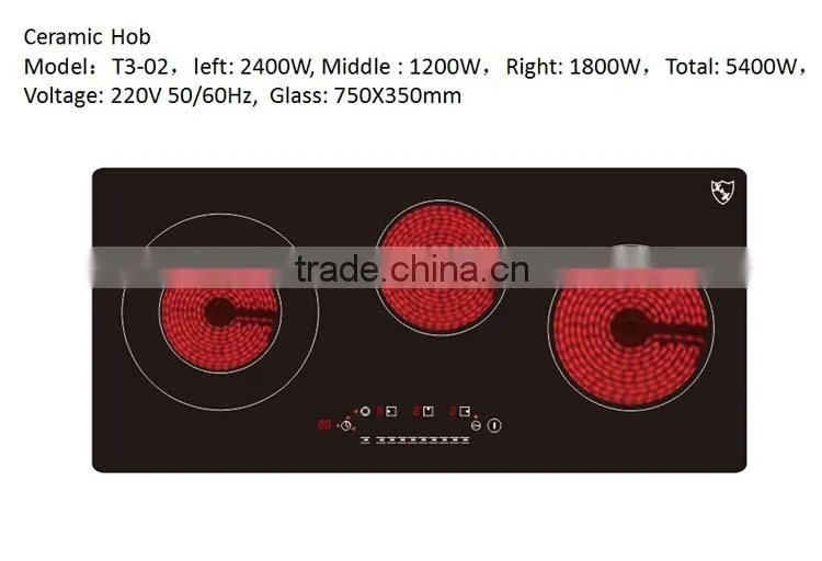730*410mm touch sensor ceramic and induction hob home appliances