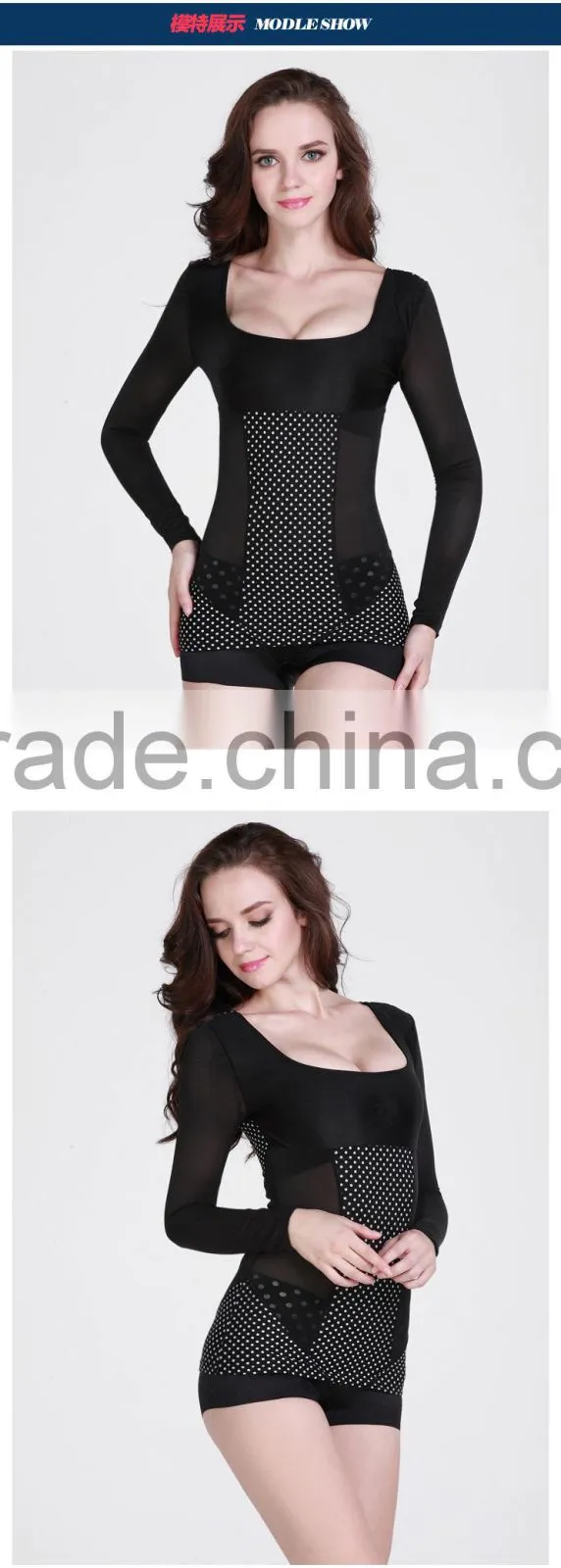 Long Sleeve Thermal Polka Dot Ladies Fancy Tops Roupas Femininas Pretty Women Clothing